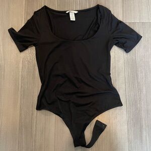 H&M Black Scoop Neck Bodysuit